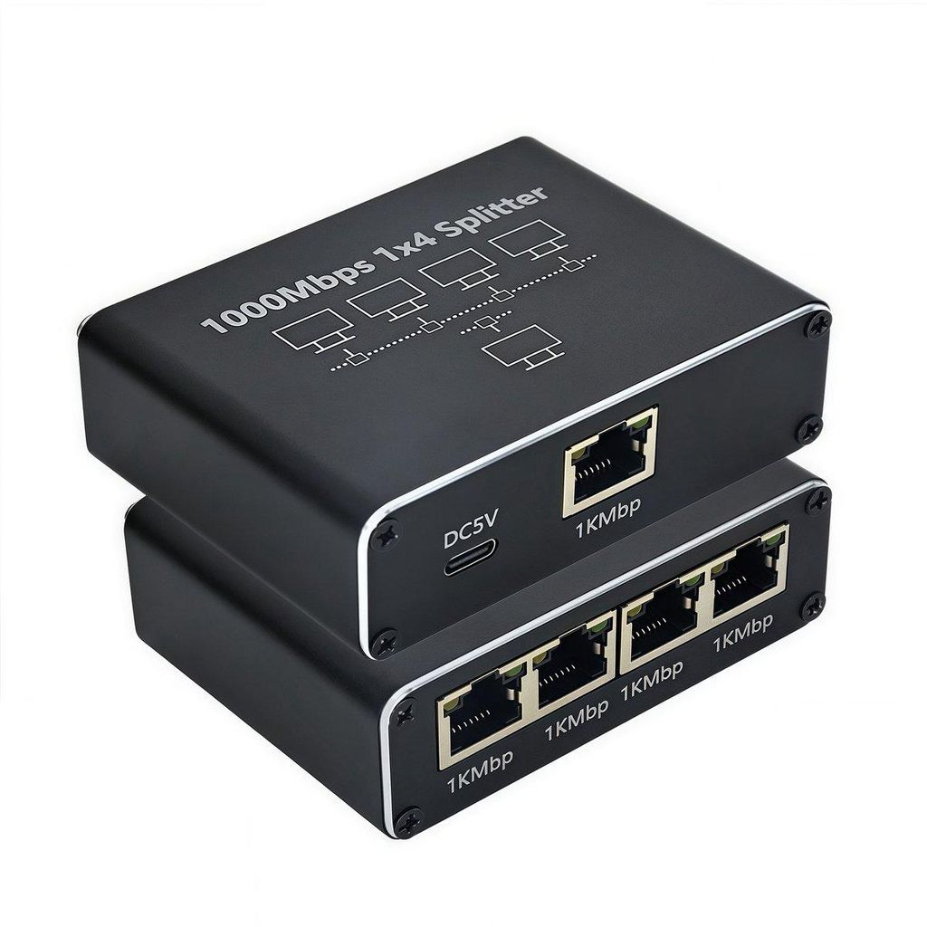 Gigabit Ethernet splitter, 1 naar 4, RJ45 netwerksplitter, Productafbeelding 