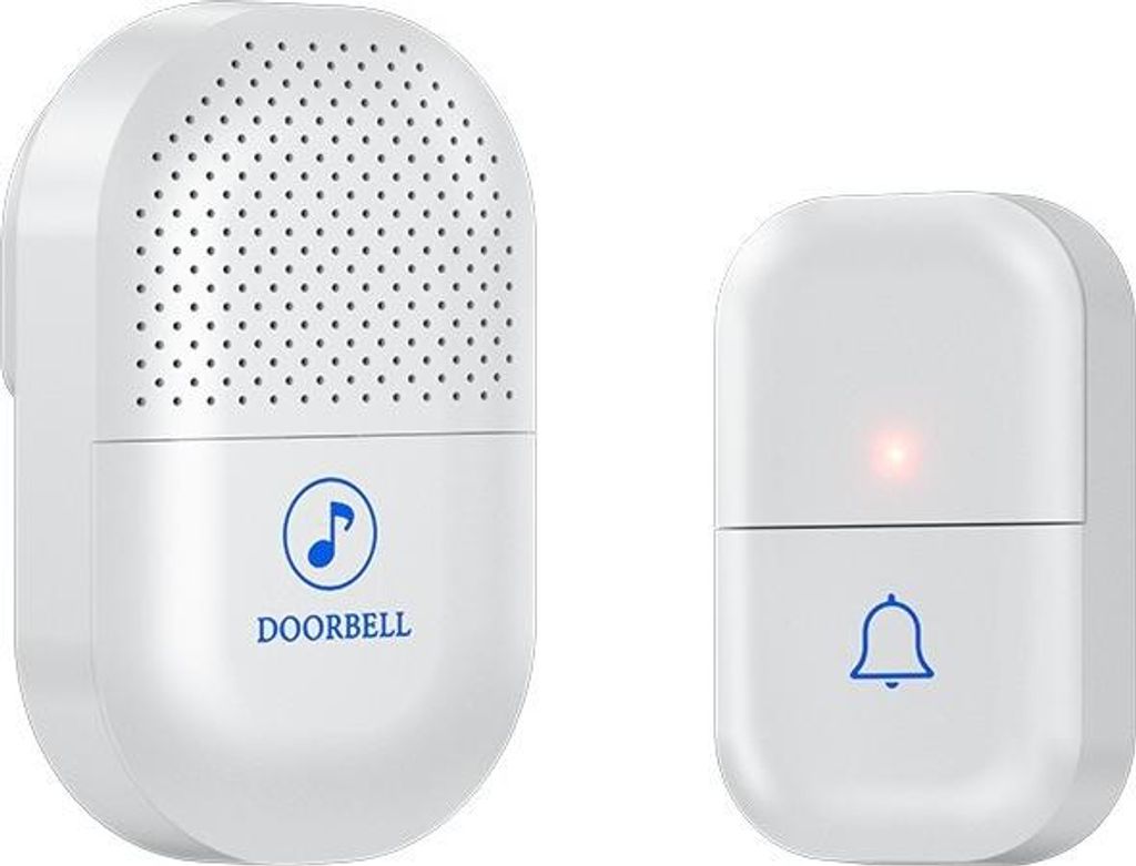 INF Digitaler Smart Funk Türklingel Weiß - EU Stecker (1 Sender, 1 Empfänger)