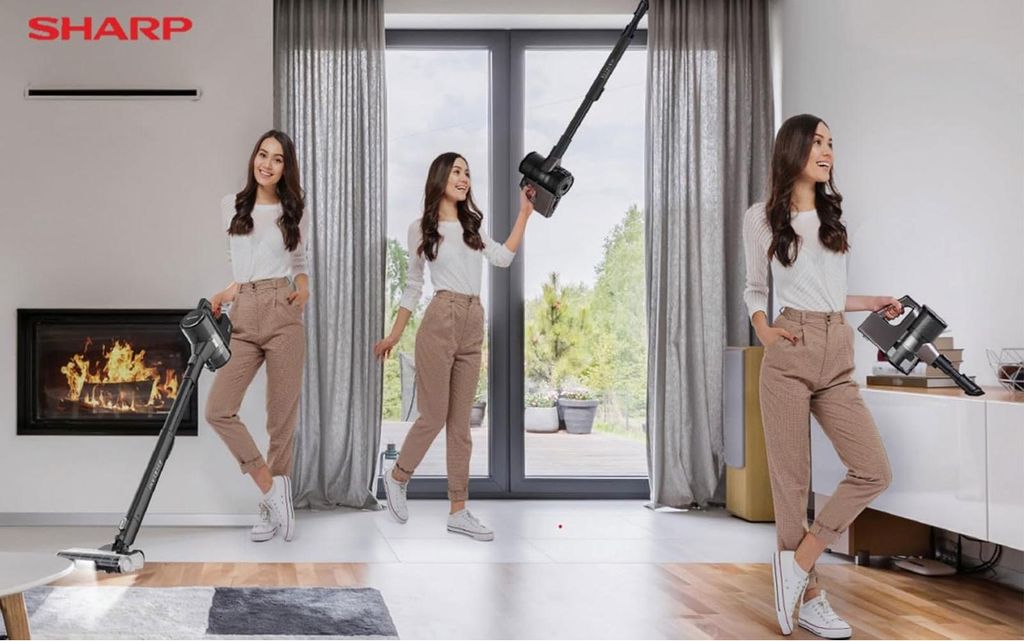 Sharp SA-VP4221BS Akku-Handstaubsauger, Farbe:Schwarz