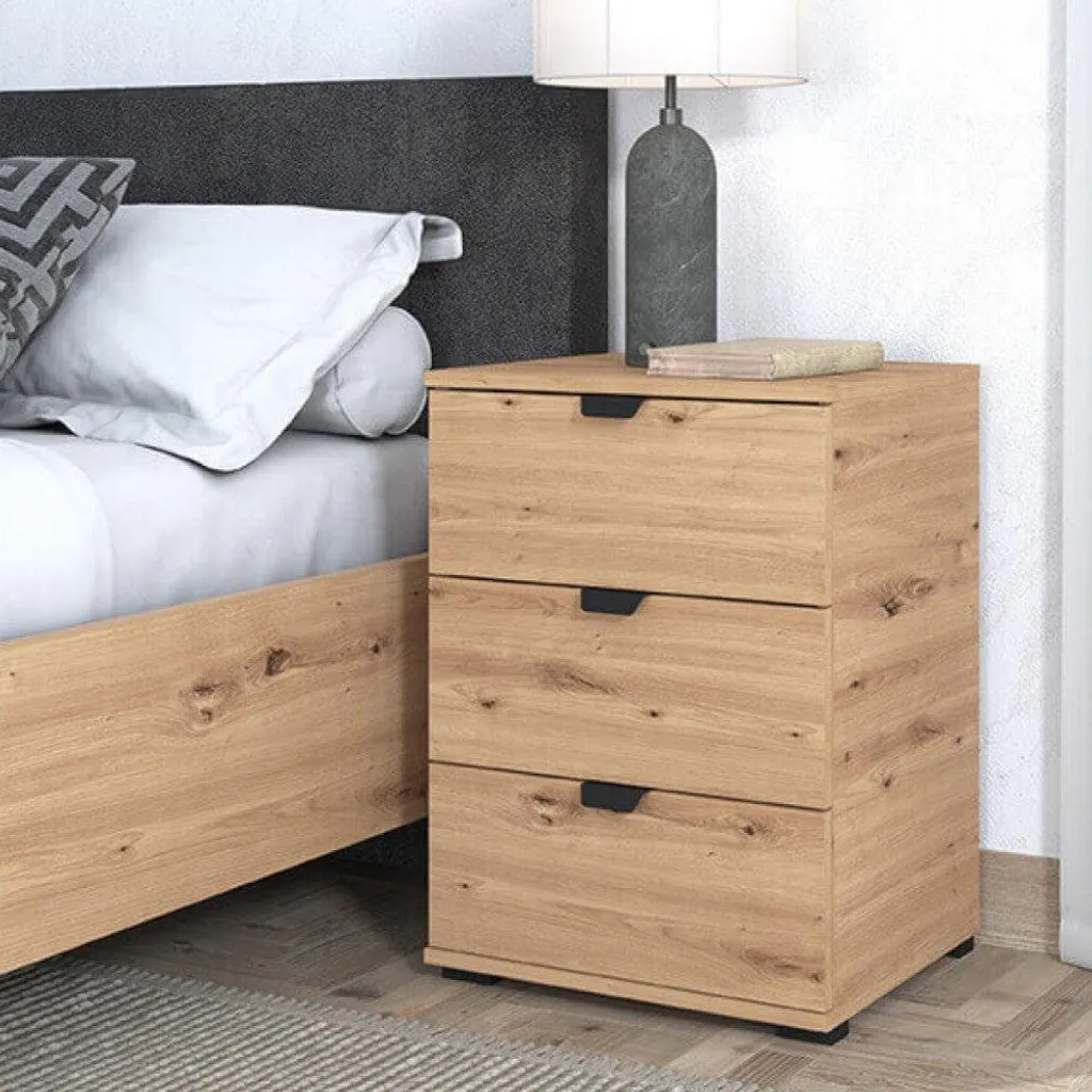 Table de chevet artisanale chêne clair - Finition bilaminée durable