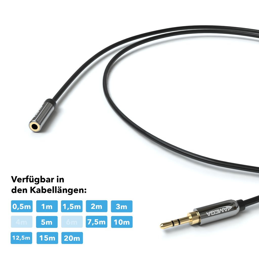 AUX Kabel 3,5mm Klinken Kabel Stereo Audio Klinke Aux-Verlängerung Auto Handy 