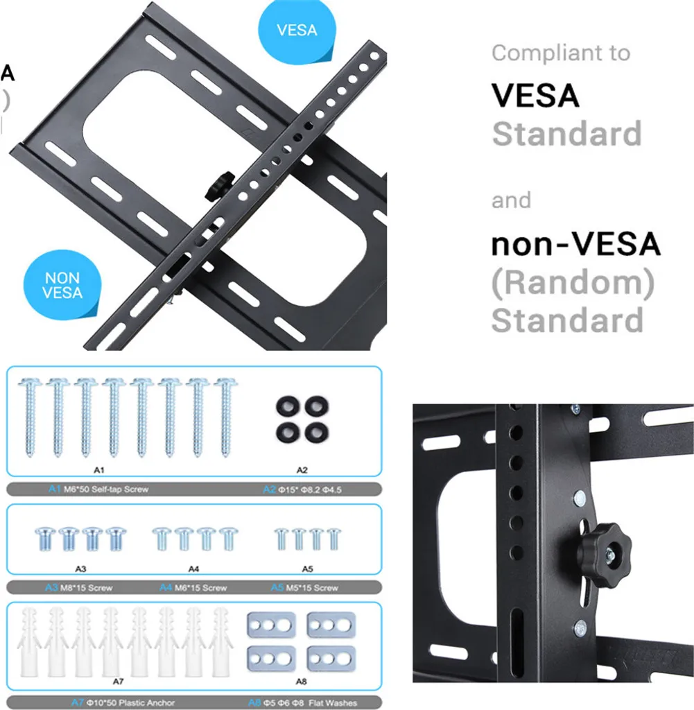 Support de Télévision Mural Ultra Slim et Inclinable pour Max 75 Pouces