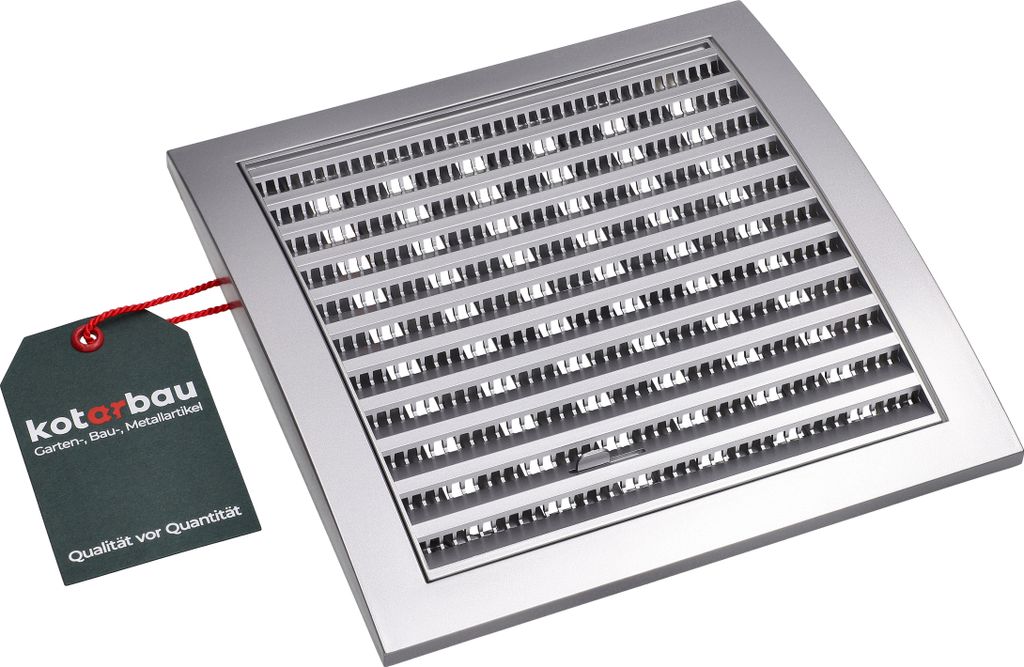 KOTARBAU Lüftungsgitter 190 x 190 mm Verschließbar Abluftgitter Kunststoff mit Insektenschutz Abschlussgitter Rechteckig Satin Lamellengitter A...