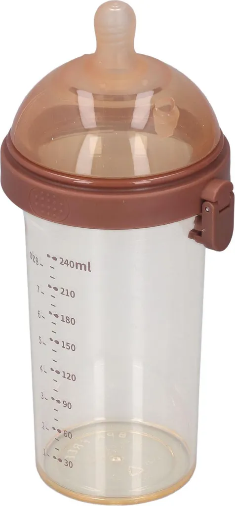 Biberon lait maternel anti-colique 240ml col large brun tétine 0-3 mois