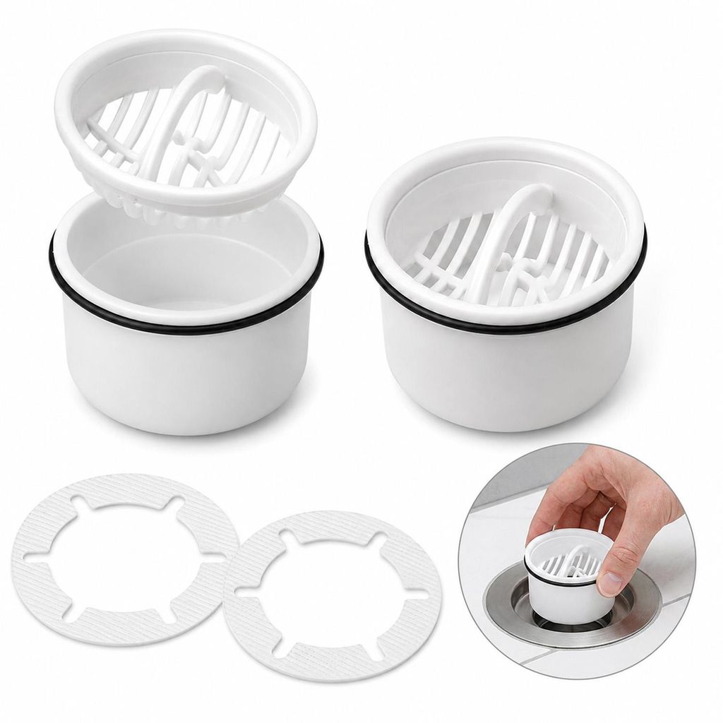 4 Stück Duschablauf Haarsieb Set Kompatibel mit Viega Produktbild 