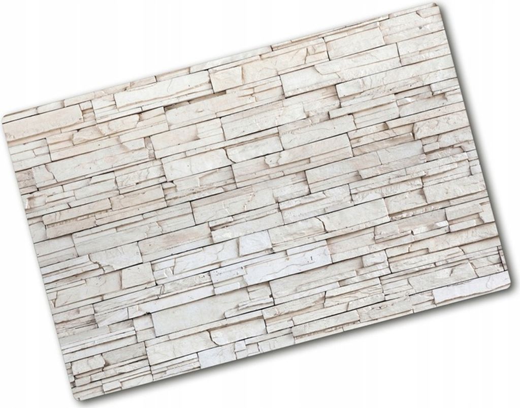 Bedrucktes Glas Küchenbrett weiße Wand Stein Kunst 80x52