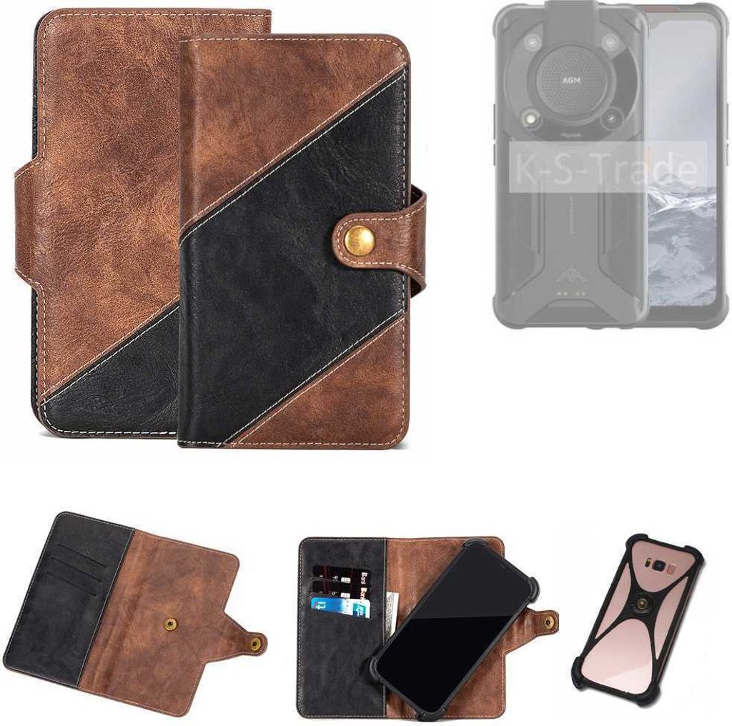 K-S-Trade Handyhülle Schutzhülle Bookstyle Case kompatibel mit AGM Glory Klapphülle Cover Hülle Schutztasche 1x
