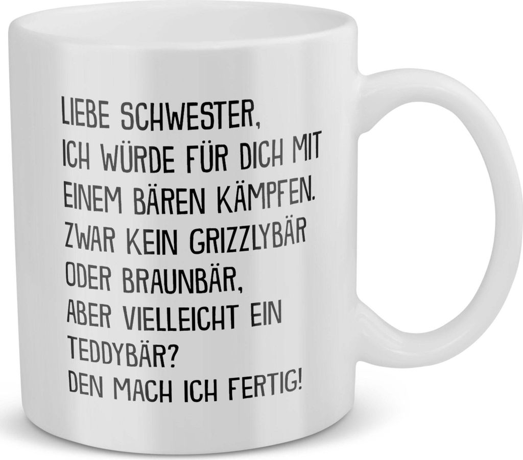 22Feels Schwester Geschenk Geburtstag Weihnachten Geschwister Mädchen Tasse Frauen Teenager Big Sis Lil Kaffeetasse Geschenkidee Schwesterherz