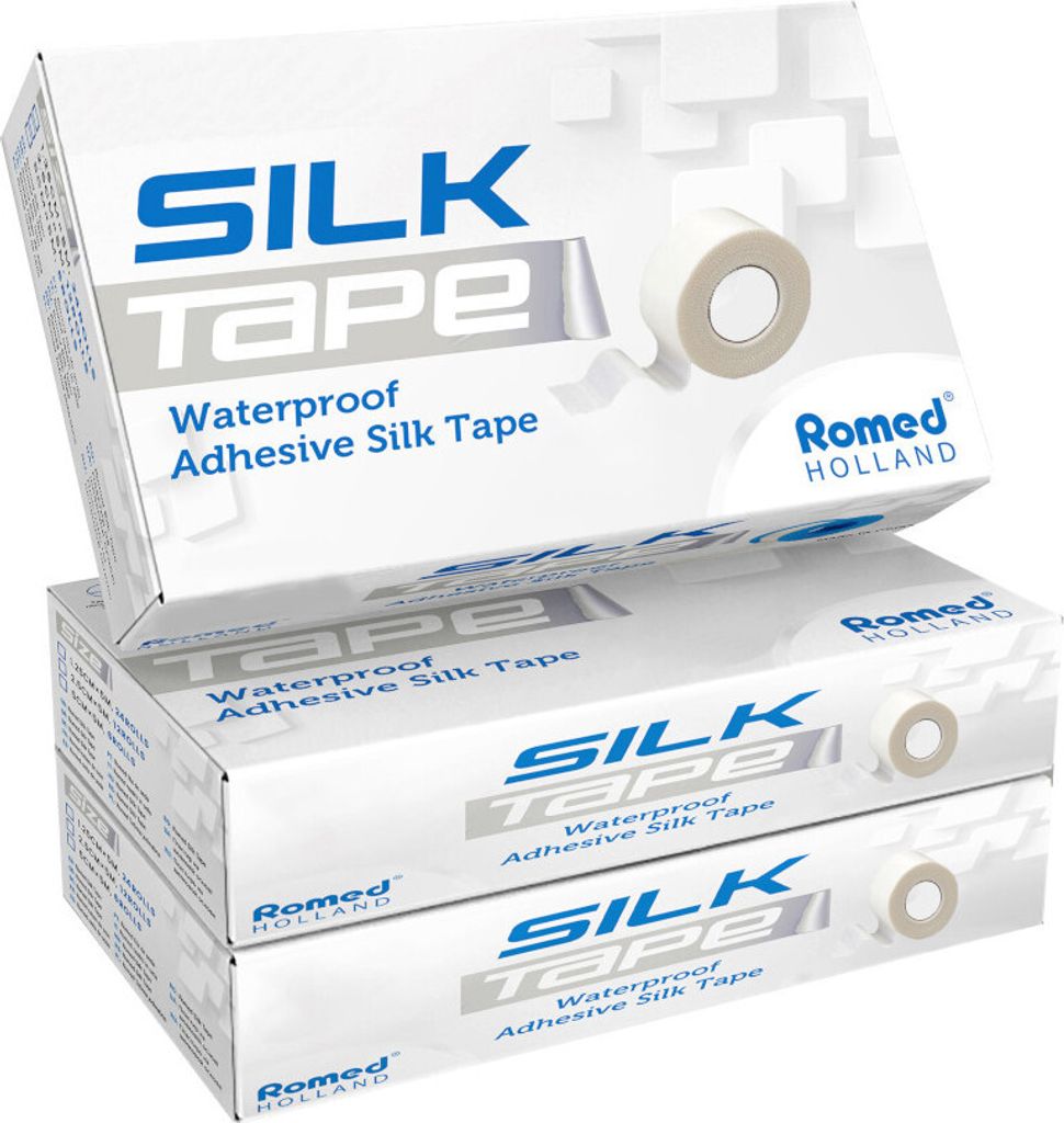 Romed Silk Rollenpflaster, 2,5 cm x 5 m, 12 Rollen, wasserfest, selbstklebend