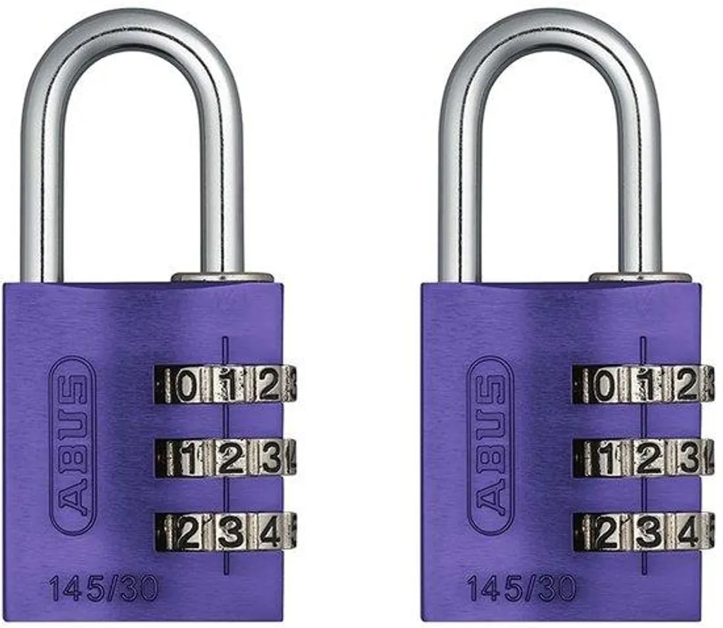 Serrure à combinaison 3 chiffres en aluminium léger lot de 2 polyvalent