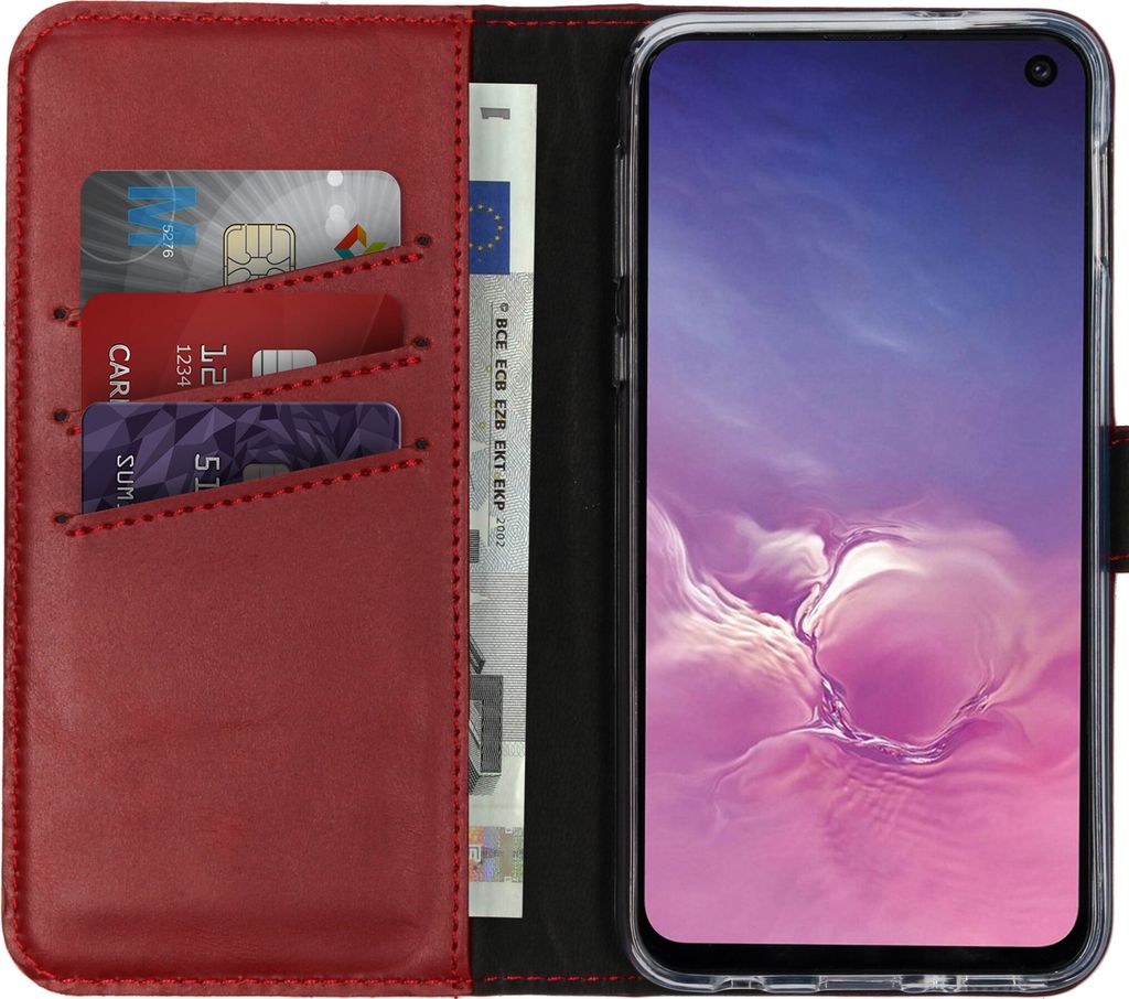 Selencia Echtleder Klapphülle Samsung Galaxy S10e - Rot