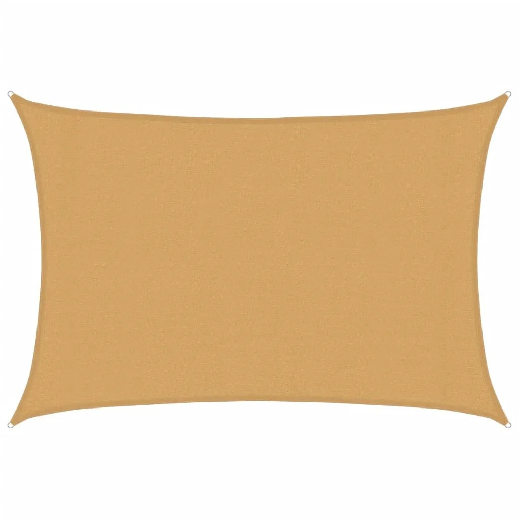 Vela Parasole Triangolare Sabbia 5x6x6 M In HDPE 160 G/m² – Telo Ombreggiante Per Giardino E Patio