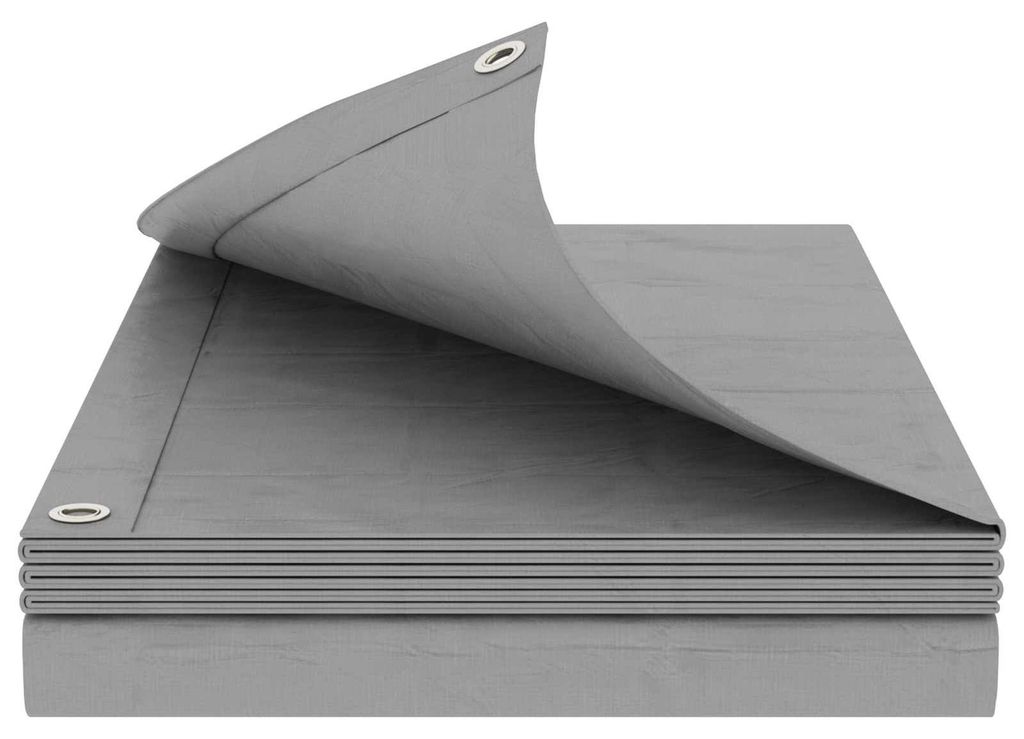 vidaXL Plachta s okami, svetlosivá, 4 x 5 m, 180 g/m², PE Obrázok produktu 