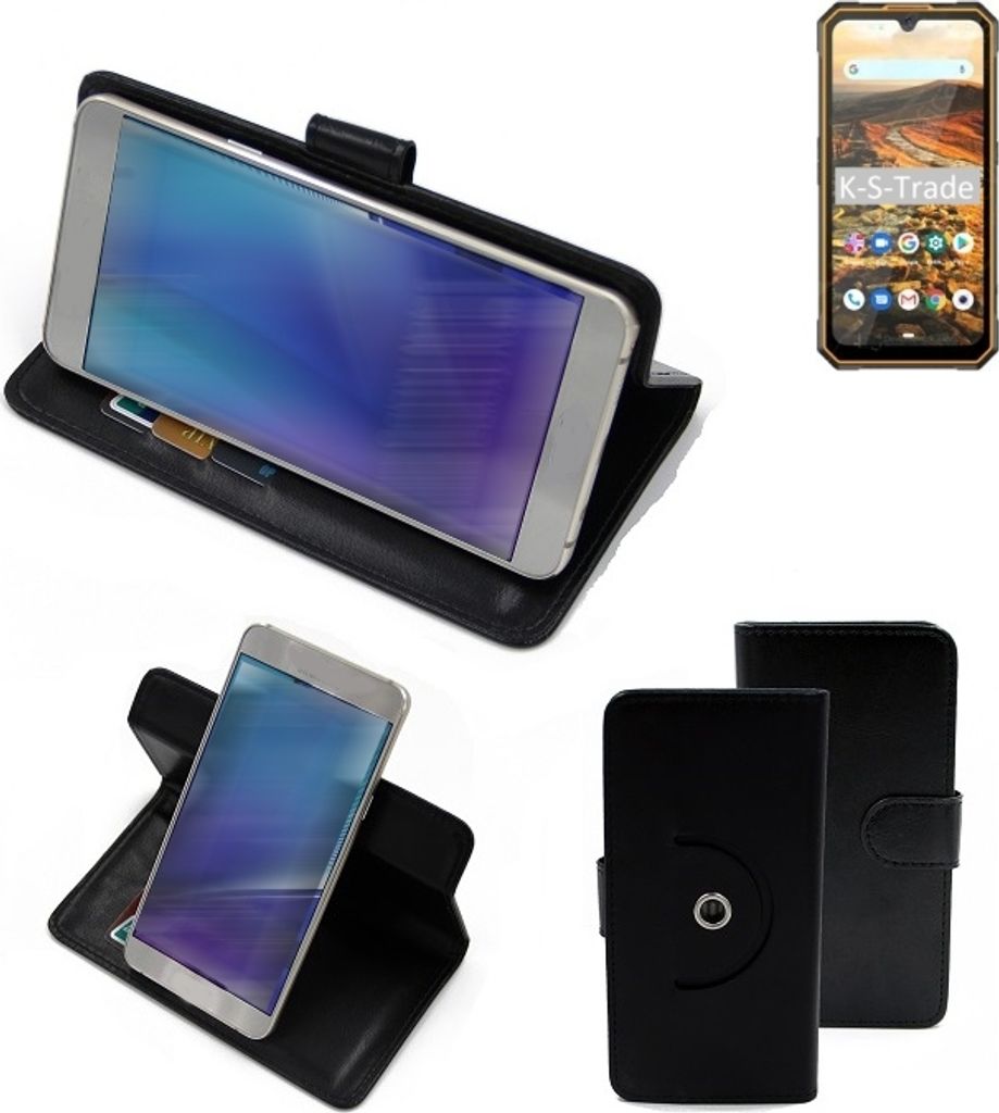 K-S-Trade Case Schutzhülle Handyhülle kompatibel mit Cubot KingKong 5 Flipcase Smartphone Cover Handy Schutz Tasche Klapphülle Walletcase schwarz