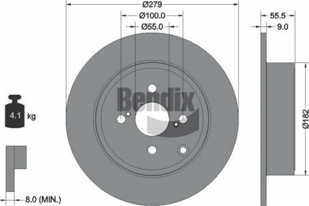 Améliorer le freinage de votre Corolla avec le Disque BENDIX BDS1721 OE