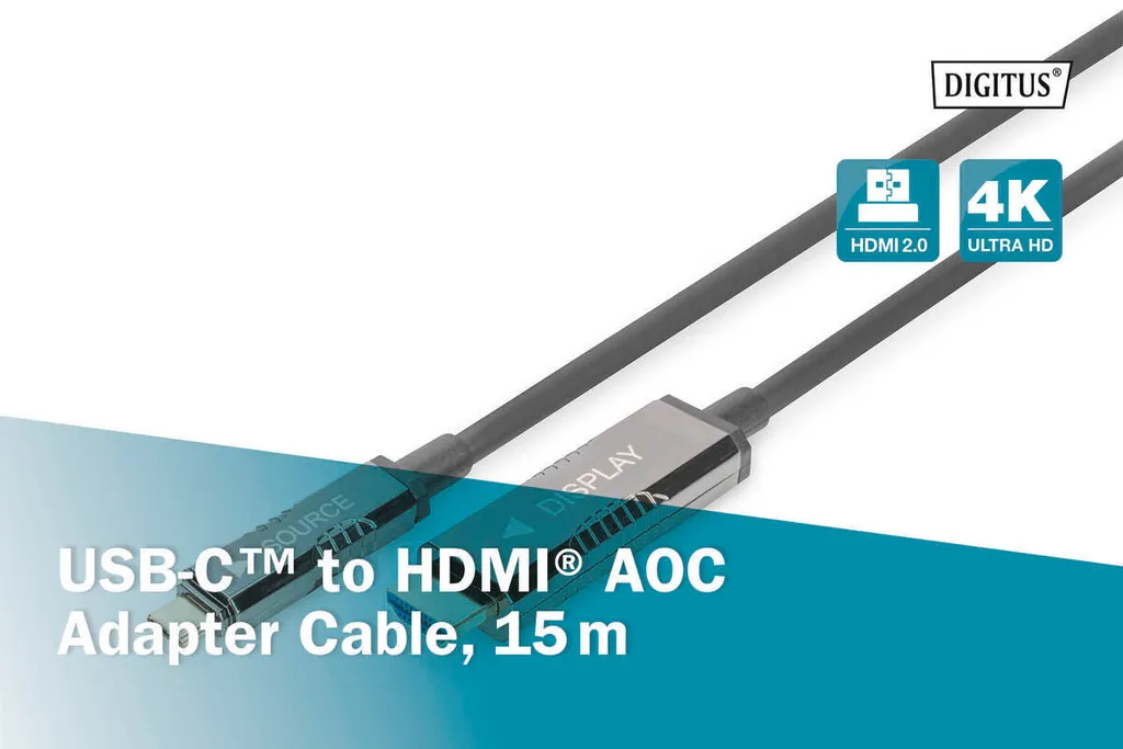 Cavo Digitus 15m USB-C HDMI 4K - Standard Professionale per Uffici - 5
