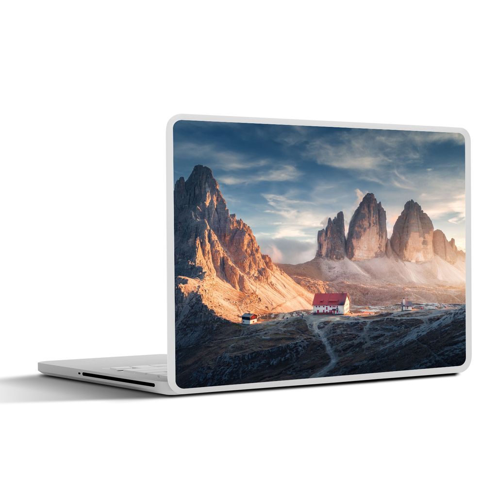 MuchoWow Laptop Aufkleber Sticker Cover Haus - Berge - Landschaft 36.5x27.5 cm - Laptop-Sticker