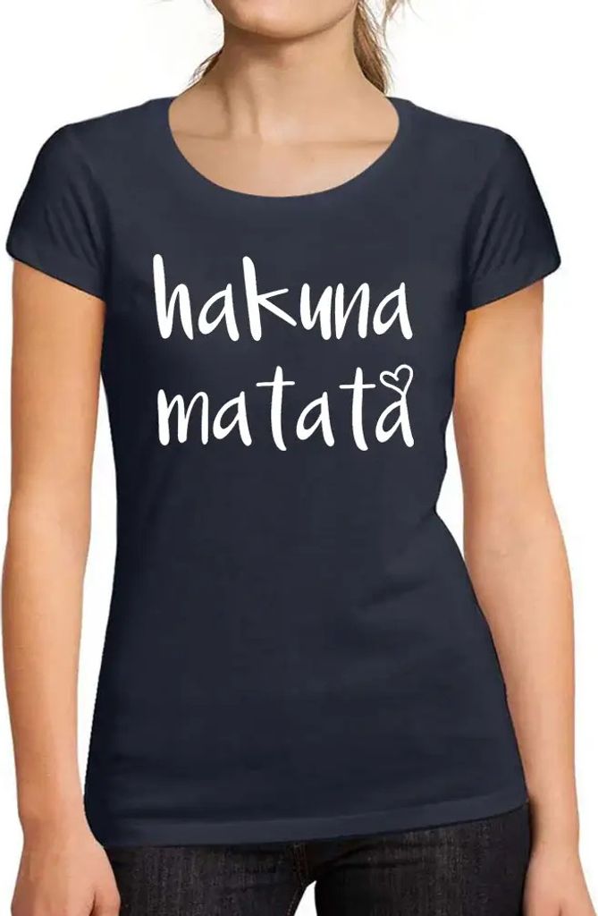 Damen Grafik T-Shirt Hakuna Matata Öko-Verantwortlich Vintage Jahrgang Kurzarm Lustige Druck Geburtstag Geschenk Frau