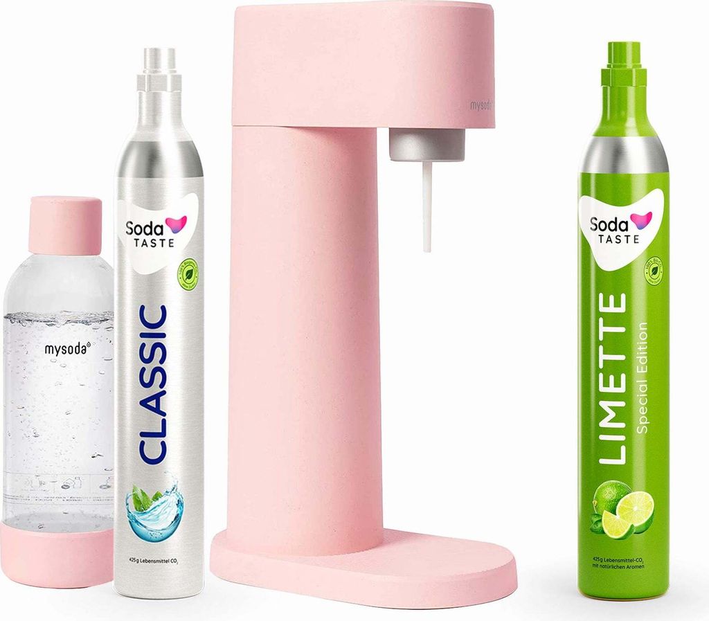 Sparangebot: Woody Wassersprudler (Rosa) + CO2-Zylinder Limette