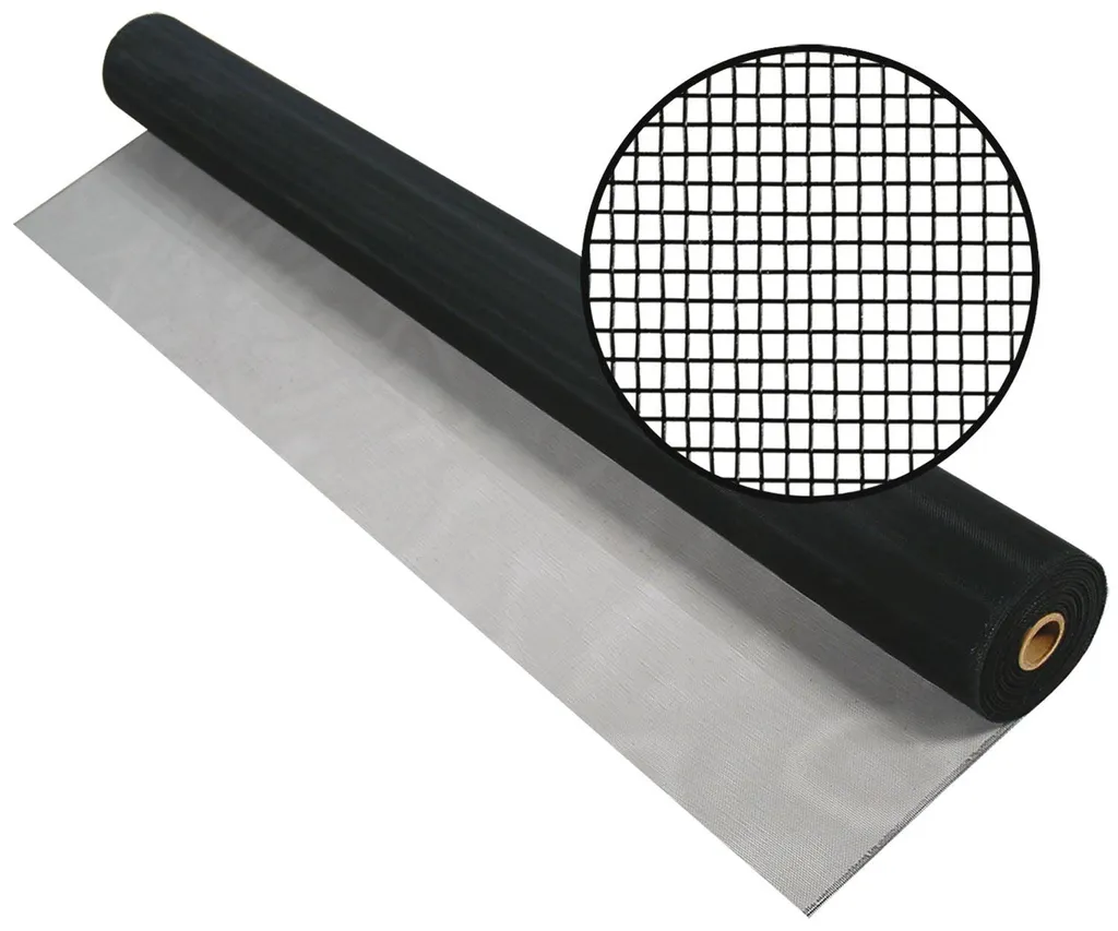 Moustiquaire alu noir brillant 150cm, rouleau 30m résistant aux intempéries