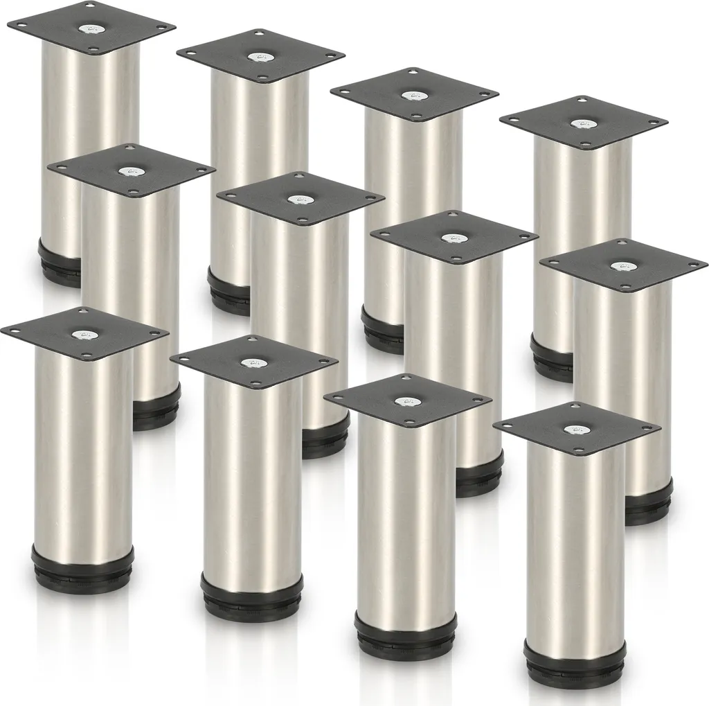 Aopunly set di 12 gambe per mobili set di gambe per tavoli gambe per divani gambe per mobili supporti per divani gambe per armadi gambe per mobili gambe in acciaio inox 200mm