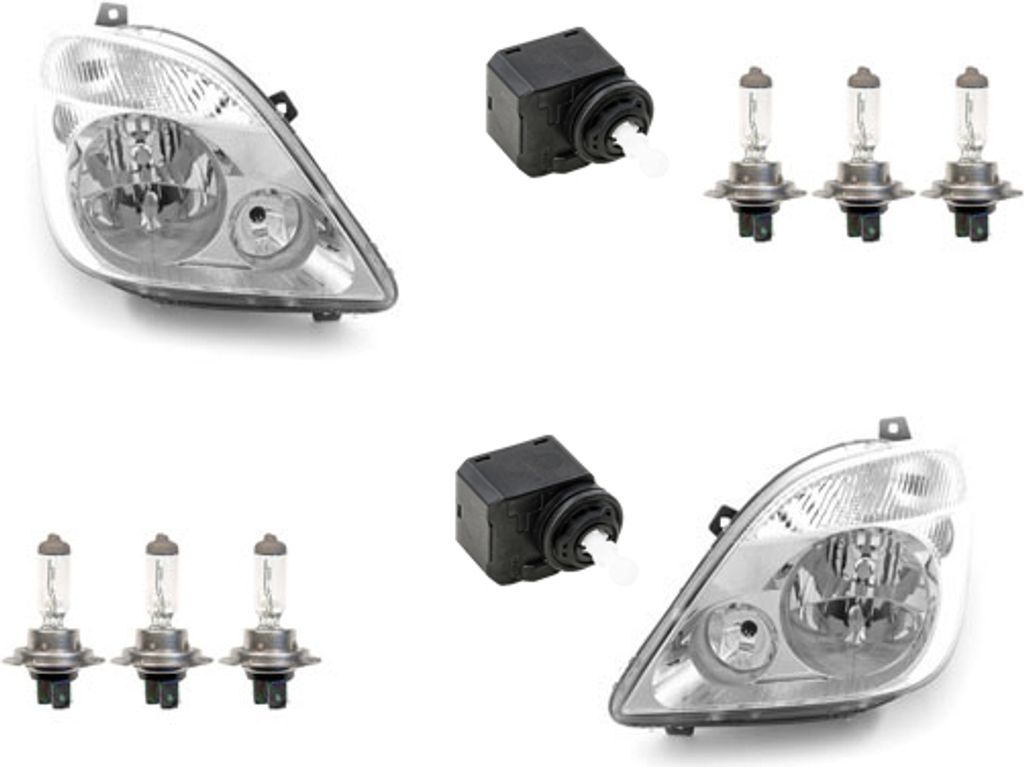 Johns, Scheinwerfer passend für Mercedes Sprinter 906 + 3xH7 L R ab 2006- m. Stellmotor 9068200561 A9068200561 9068200661 A9068200661 8292001 1K69...