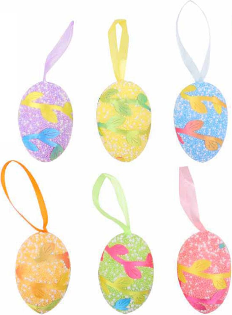 Stück Ostereier aus Schaumstoff, künstliche Eier, Osterbaumschmuck, bunte Eier, hängende Dekoration für Frühlingsparty-Zubehör, DIY-Bastelarb...
