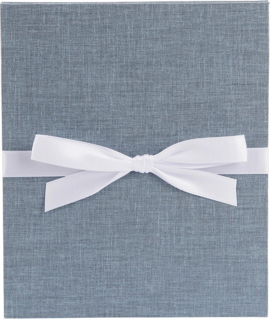 Leporello Fotoalbum Leinen mit Schleife 15,5x19 cm blau Produktbild 