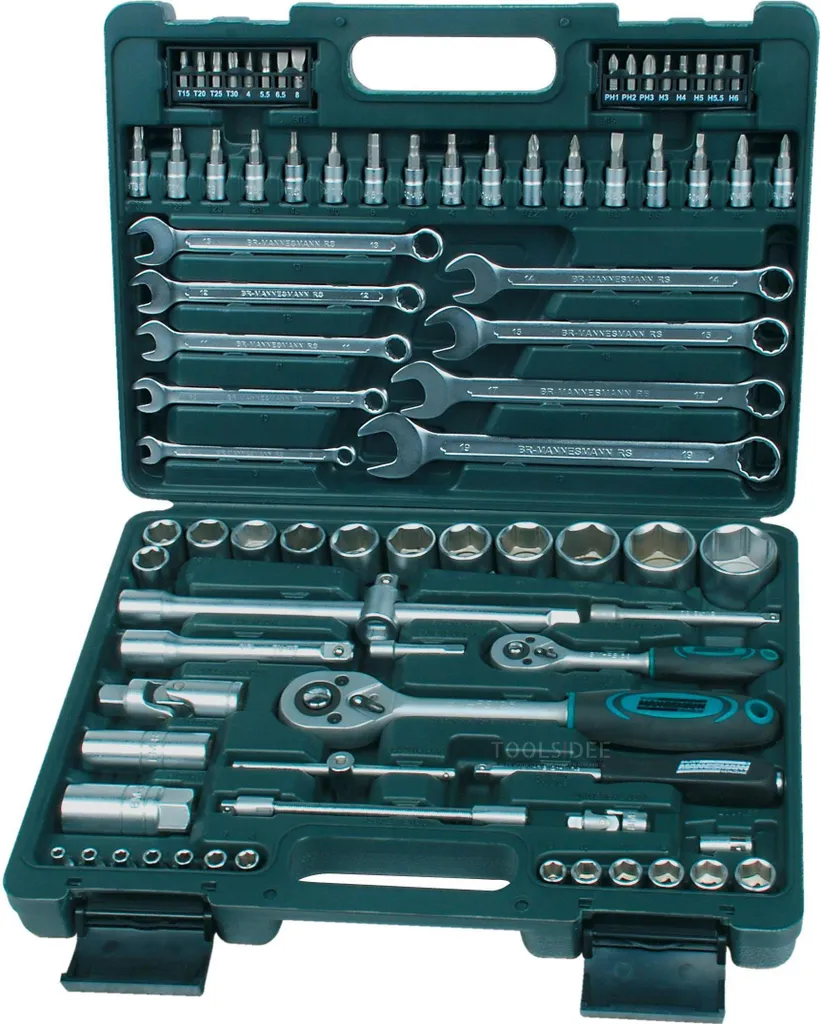 Coffret cliquets 1/4 et 1/2 avec douilles en acier chrome-vanadium