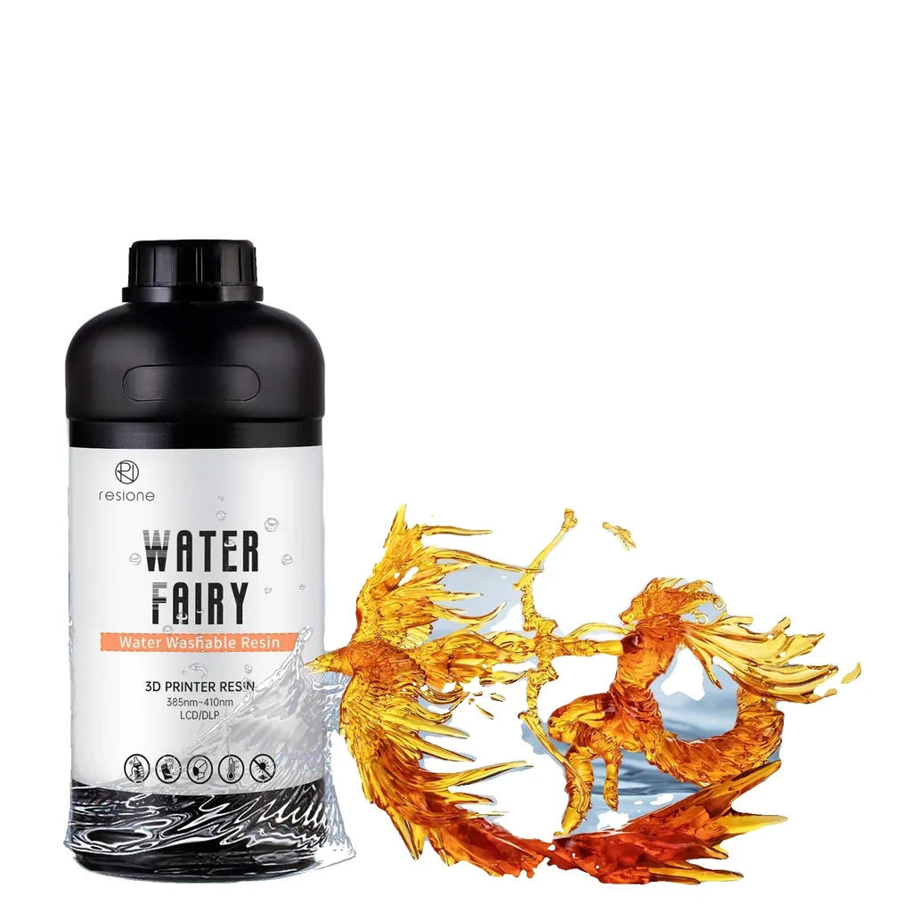 Résine 3D nettoyage facile à l'eau haute précision orange 1000g UV