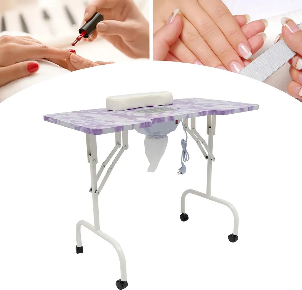 Poste de manucure portable violet avec aspiration intégrée pour ongle - 2
