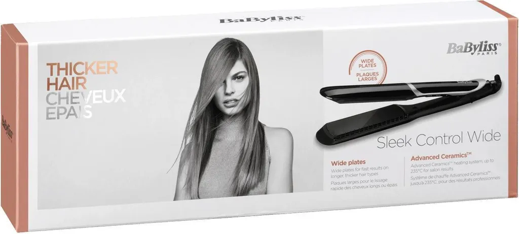Lisseur Babyliss ST397E plaques larges 235°C technologie ionique noir