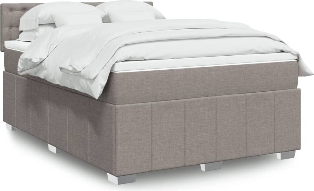 Maison Exclusive - Boxspringbett mit Matratze Taupe 140x200 cm Stoff