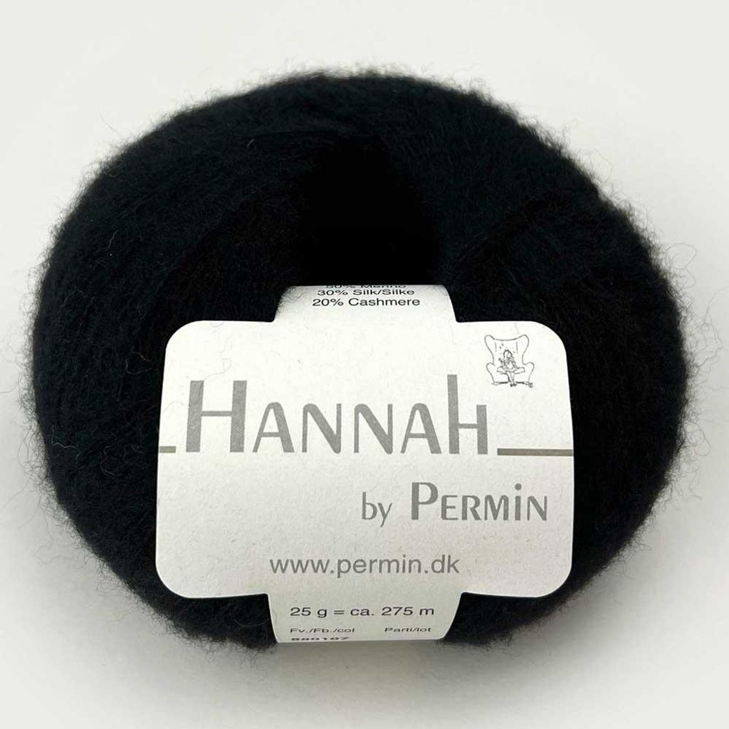 Hannah by Permin – s Garn aus Merino, Seide und Kaschmir (07 schwarz)