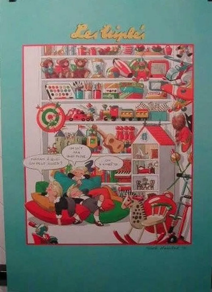 Poster Les Triplés Décoration Murale Enfant 50x70cm Illustration BD