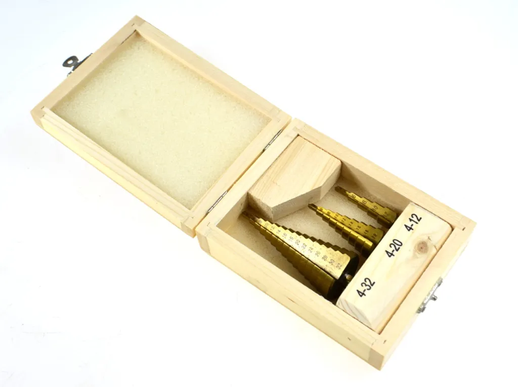 Kit 3 Punte a Gradino AWTOOLS HSS-TiN | Massima Durata 4-32mm