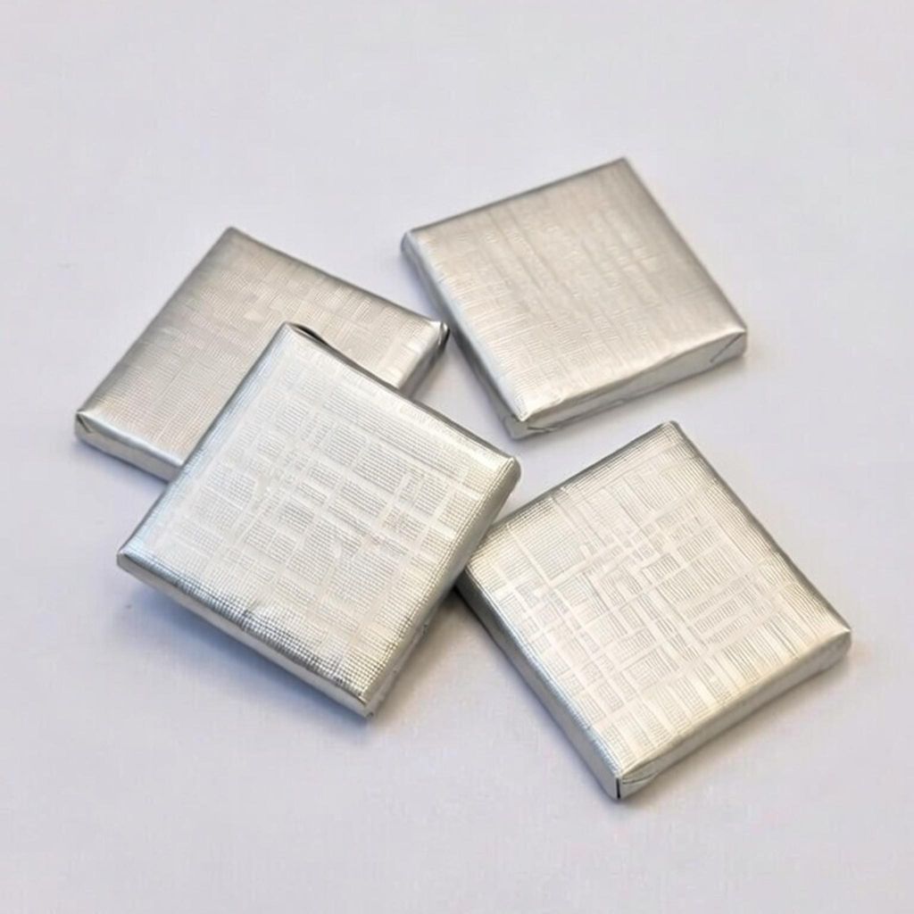 Silberne Madlen Schokolade 4x4cm | Traditionelle Kultur | Kiz Isteme | Verlobung 1 Kg (ca. 140 - 145 Stück)