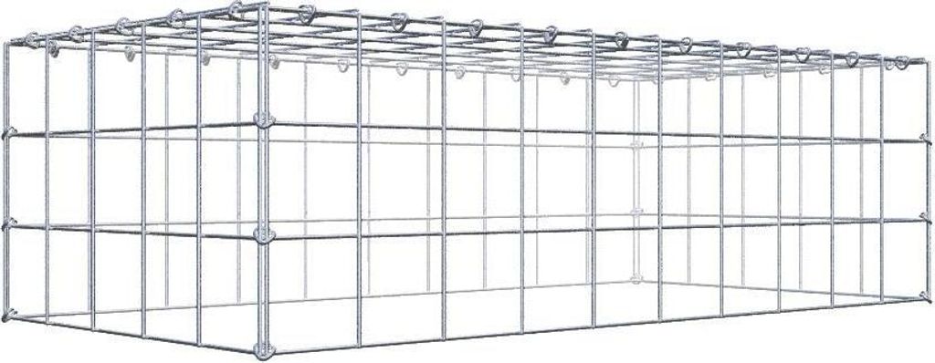 Anbaugabione Typ 3 100 cm x 30 cm x 50 cm (L x H x T), Maschenweite 10 cm x 10 cm, C-Ring