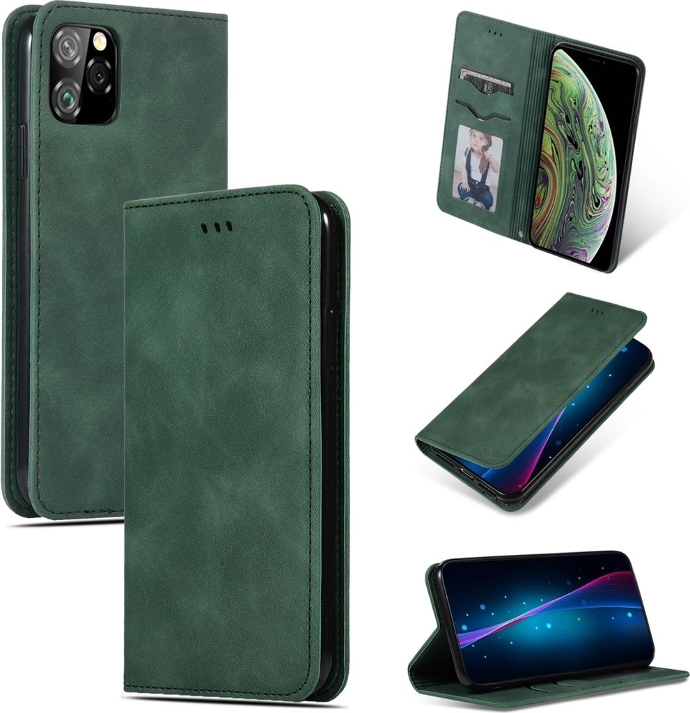 Mobigear Retro Slim iPhone 11 Pro Hülle Klapphülle - Grün
