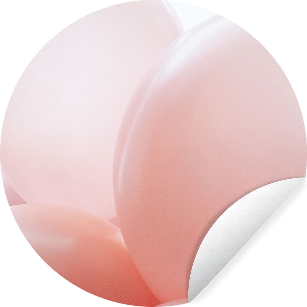 MuchoWow Runde Wandtattoo - Wandsticker Tapete Aufkleber Ballon - Rosa - Pastell Ø 80 cm Selbstklebend und Repositionierbar - Wandaufkleber - Kr...
