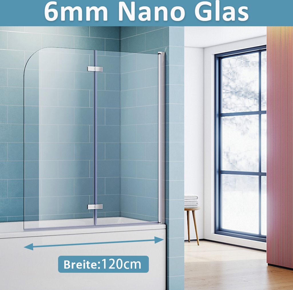 SONNI Panneau de baignoire pour salle de bains avec verre Image du produit 