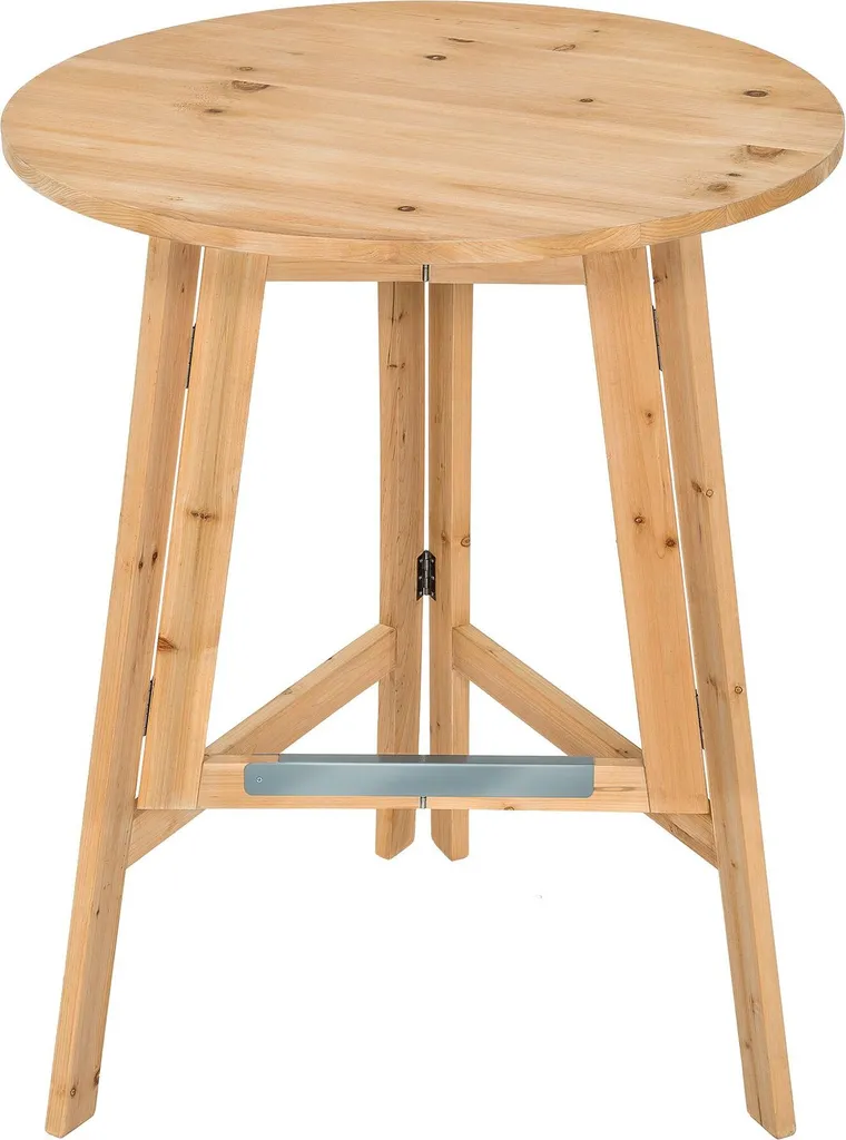 Table haute de réception bois massif pliable 79x110cm finition bois