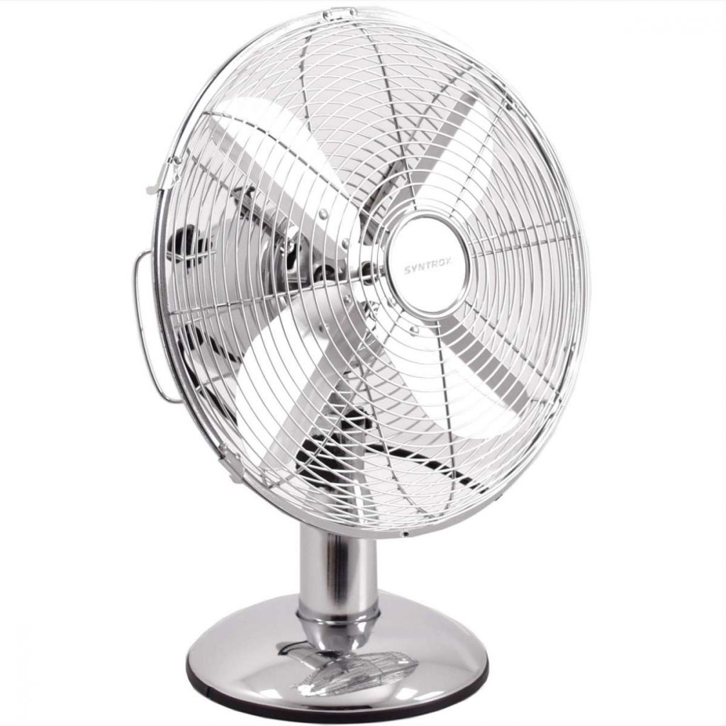 Syntrox Retro Chrome Ventilateur de table avec oscillation Image du produit 