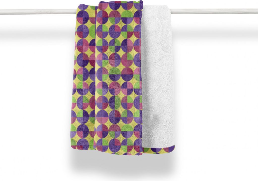 ABAKUHAUS geometrisch Weich Flanell Fleece Decke, Bunte Kugel Motive, Gemütlicher Plüsch für den Innen- und Außenbereich, 125 x 175 cm, Pale Fu...