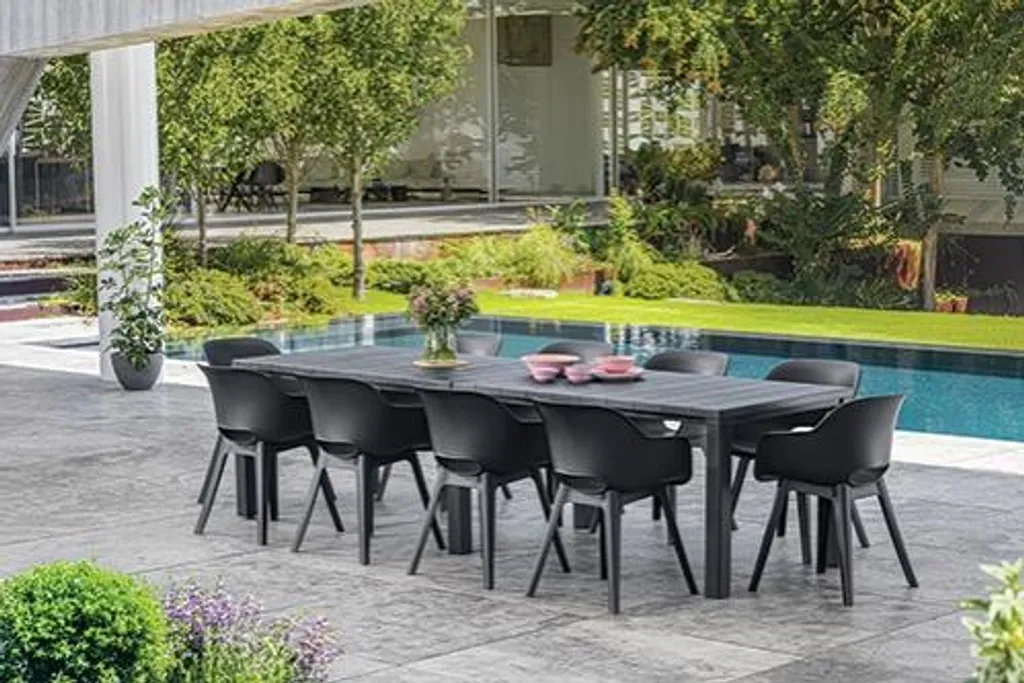 Table de jardin extensible Keter Julie Double 295 cm graphite - 5