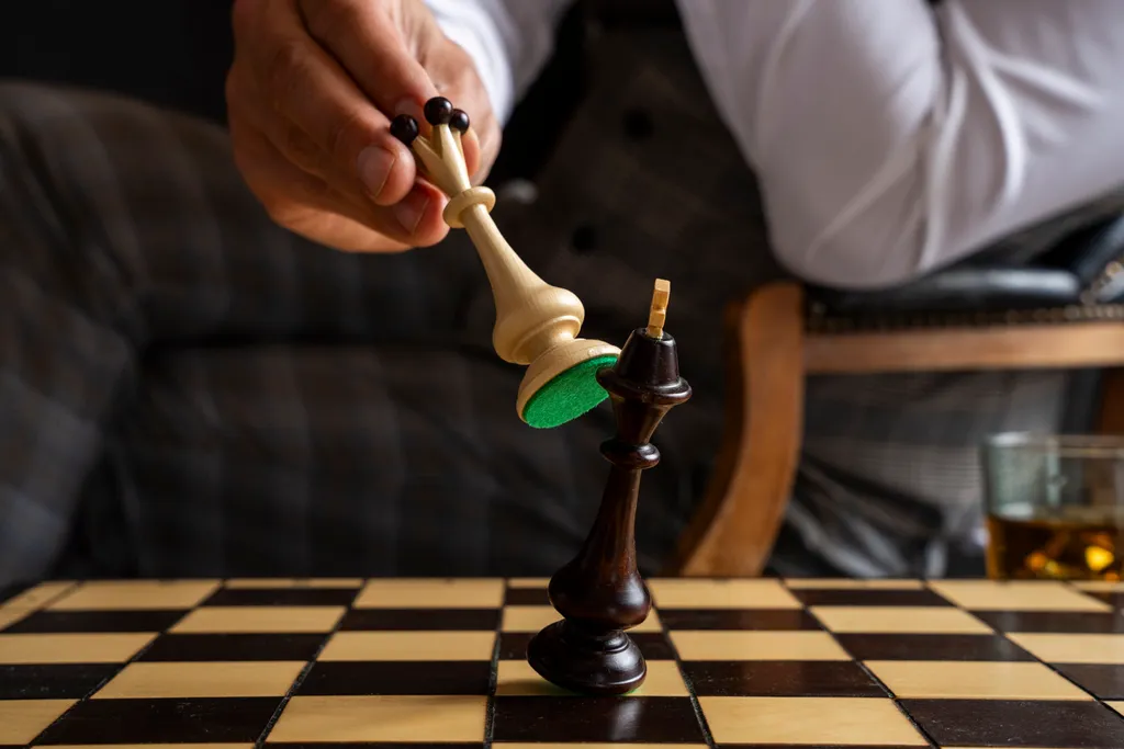 Jeu d'échecs en bois massif Beskid 49x49 cm avec plateau pliable large