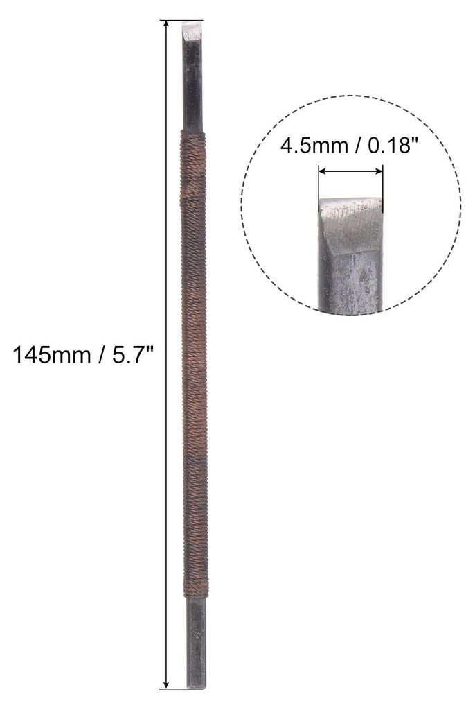 Holzmei?elmesser 4,5mm Mangan Stahl Flache Spitze Carving Holzbearbeitung Handwerkszeug 145mm (5.7 Zoll) L?nge mit Polyestergewindegriff