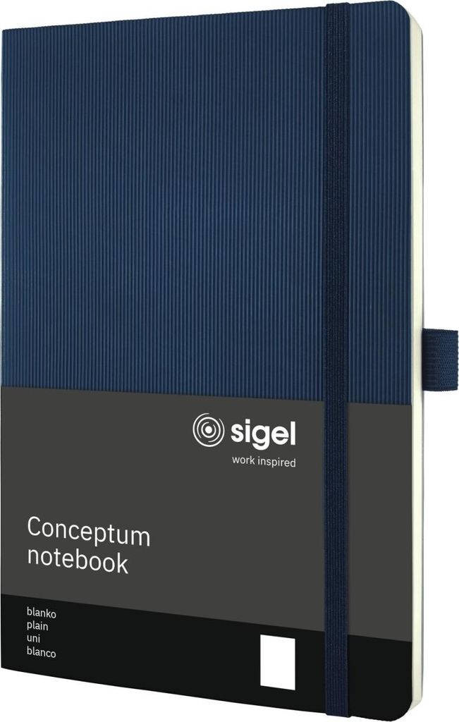 Notizbuch Conceptum ca. A5 194 S. Softcover blanko 80g midnight blue Packung mit 3 Stück