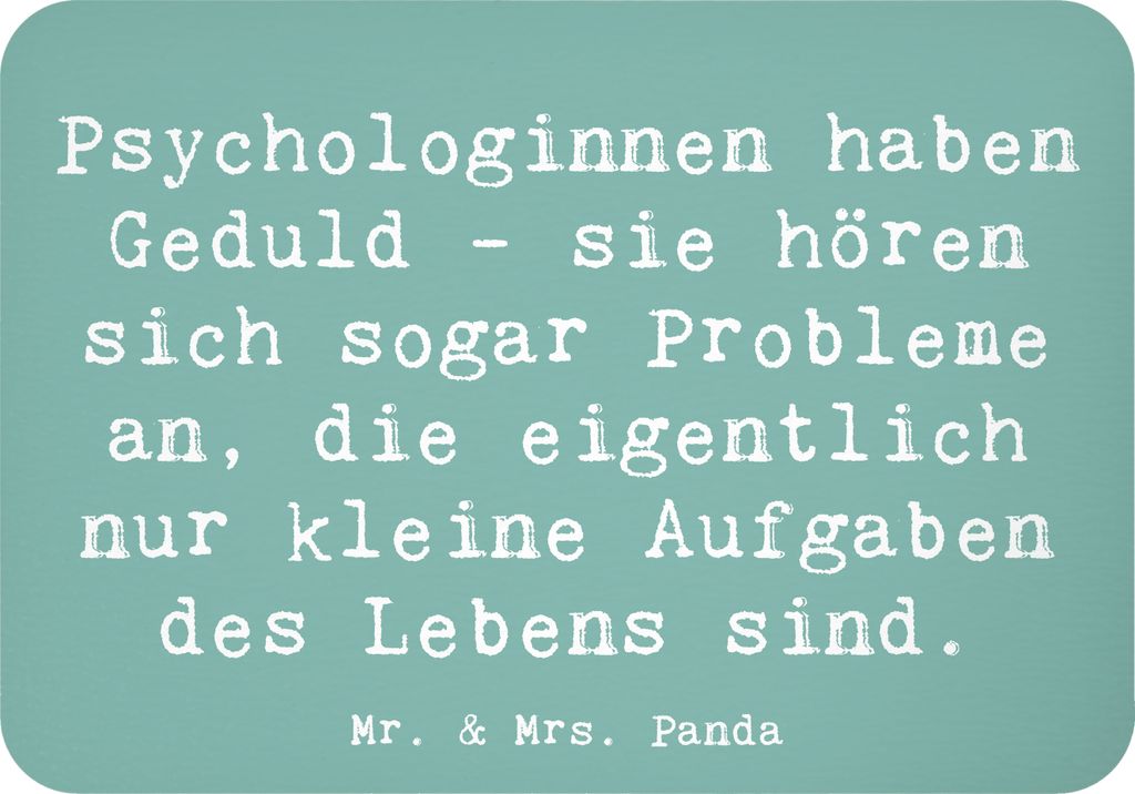 Mr. & Mrs. Panda magnet Spruch Geduldige Psychologin - Meeresbrise - Geschenk, haftmagnet, whiteboardmagnet, Notizhalter, Beruf, Fachkenntnisse, K...