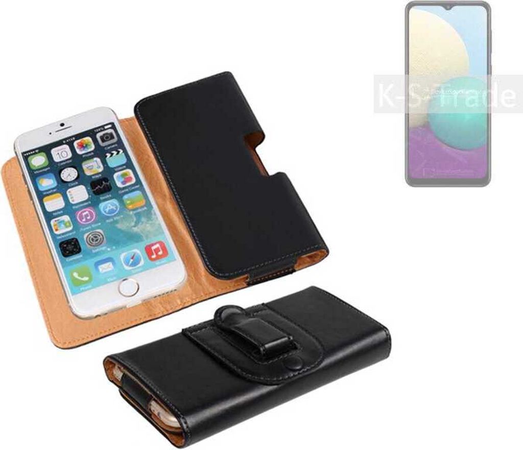 K-S-Trade Schützhülle Handyhülle kompatibel mit Samsung Galaxy M02 Holster Gürtel Tasche Schutzhülle Handy-Tasche Smartphone Case Seitentasche